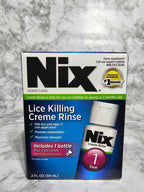 Nix Lice Killing Creme Rinse Permethrin 1% Treatment — 2 oz Kit