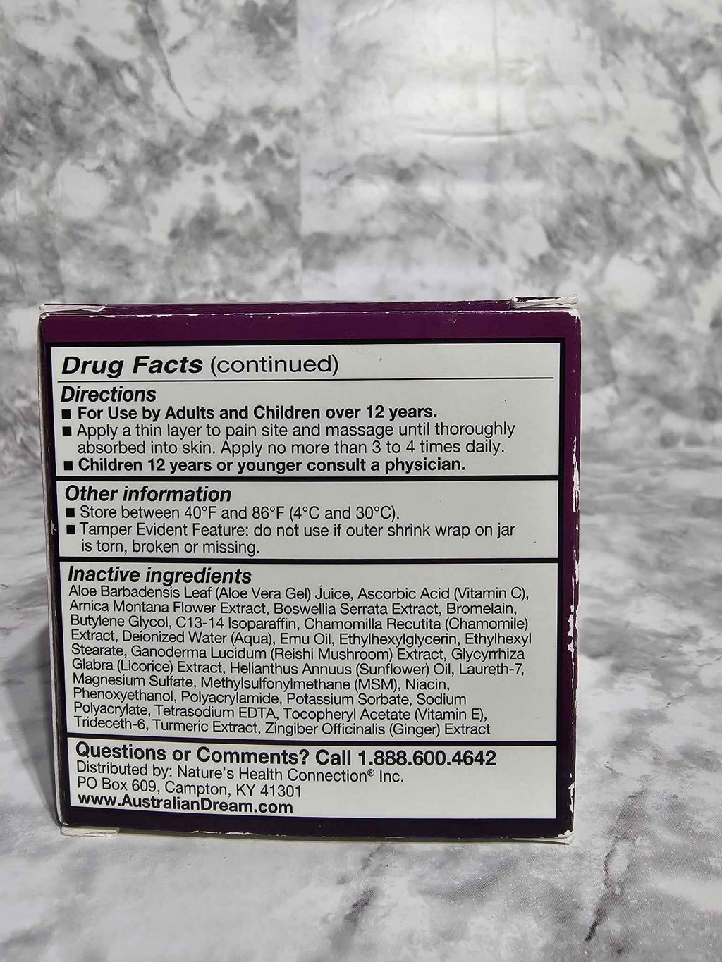 Australian Dream Back Pain Cream — 4 oz Topical Analgesic