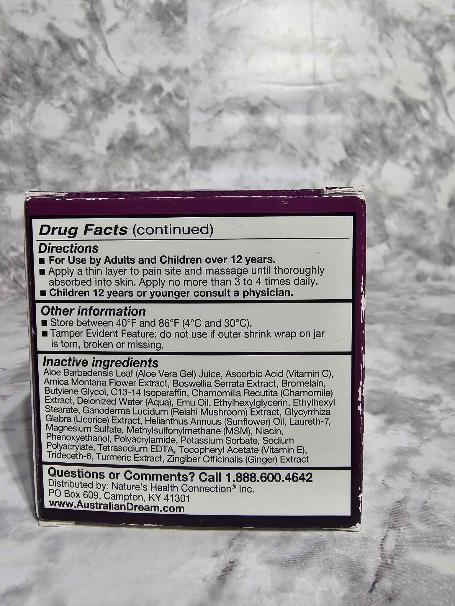 Australian Dream Back Pain Cream — 4 oz Topical Analgesic
