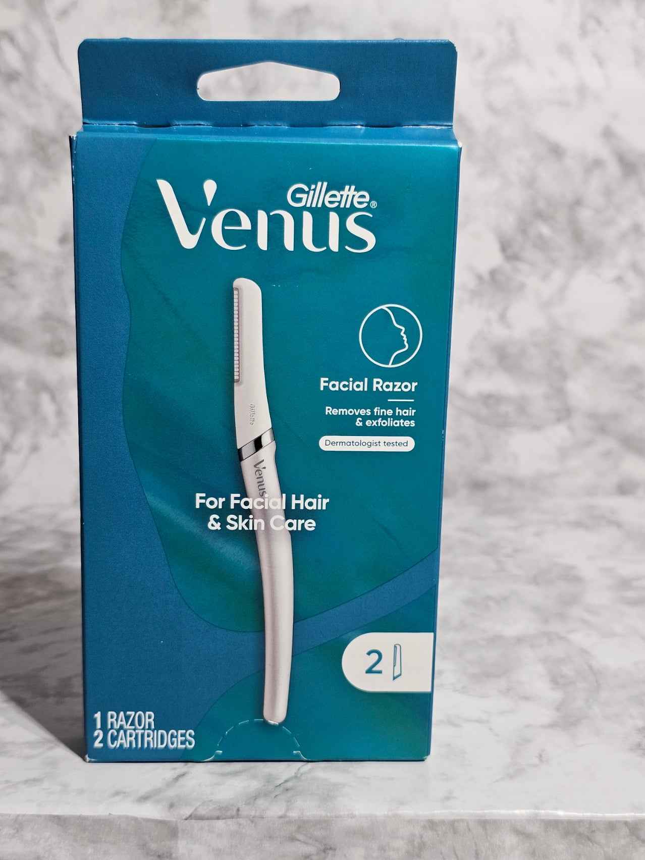 Gillette Venus for Facial Hair & Skin Care Razor — 1 Handle & 2 Cartridges