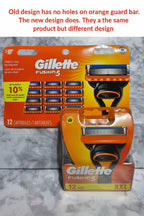 Gillette Fusion5 twelve-count old and new package comparison