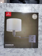 Globe Electric Anderson Plug-In Wall Sconce - Brushed Steel Finish