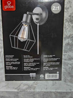 Globe Electric Evans 2-in-1 Plug-In or Hardwire Wall Sconce - Matte Black