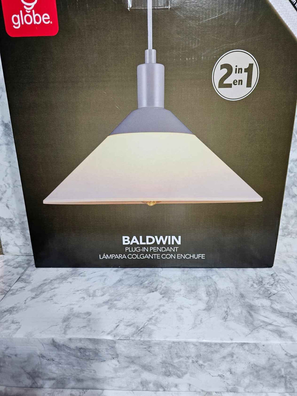Globe Electric Baldwin 2-in-1 Plug-In or Hardwire Pendant Light - Matte Grey