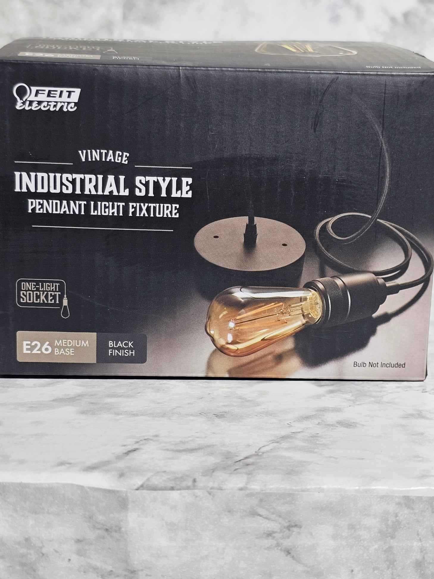 Feit Electric Vintage Industrial Style Pendant Light Fixture - Black