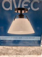 Avec Avery 1-Light Semi-Flush Mount Ceiling Light - Matte Black & White
