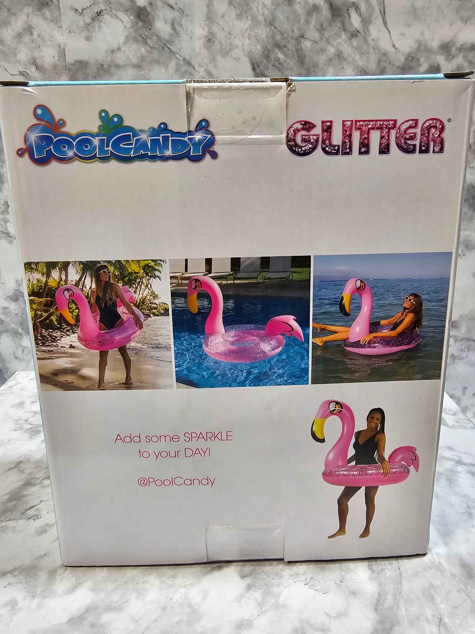 PoolCandy Glitter Flamingo Large Pool Tube - 40 Inch