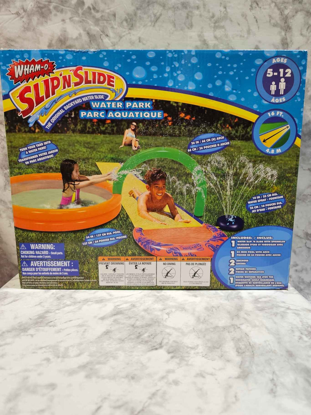 Wham-O Slip 'N Slide Water Park with Arch and Pool - 16 Foot