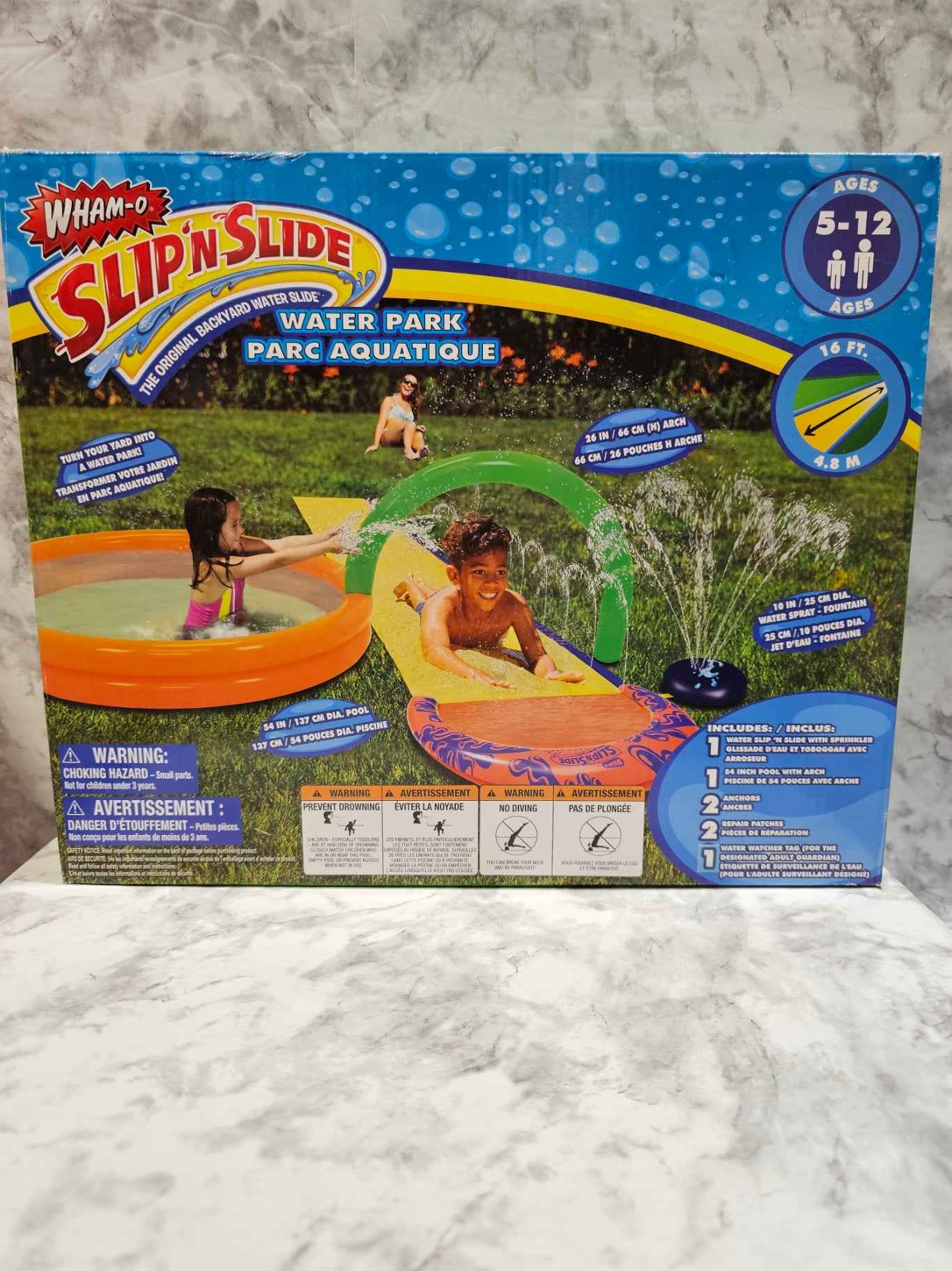 Wham-O Slip 'N Slide Water Park with Arch and Pool - 16 Foot