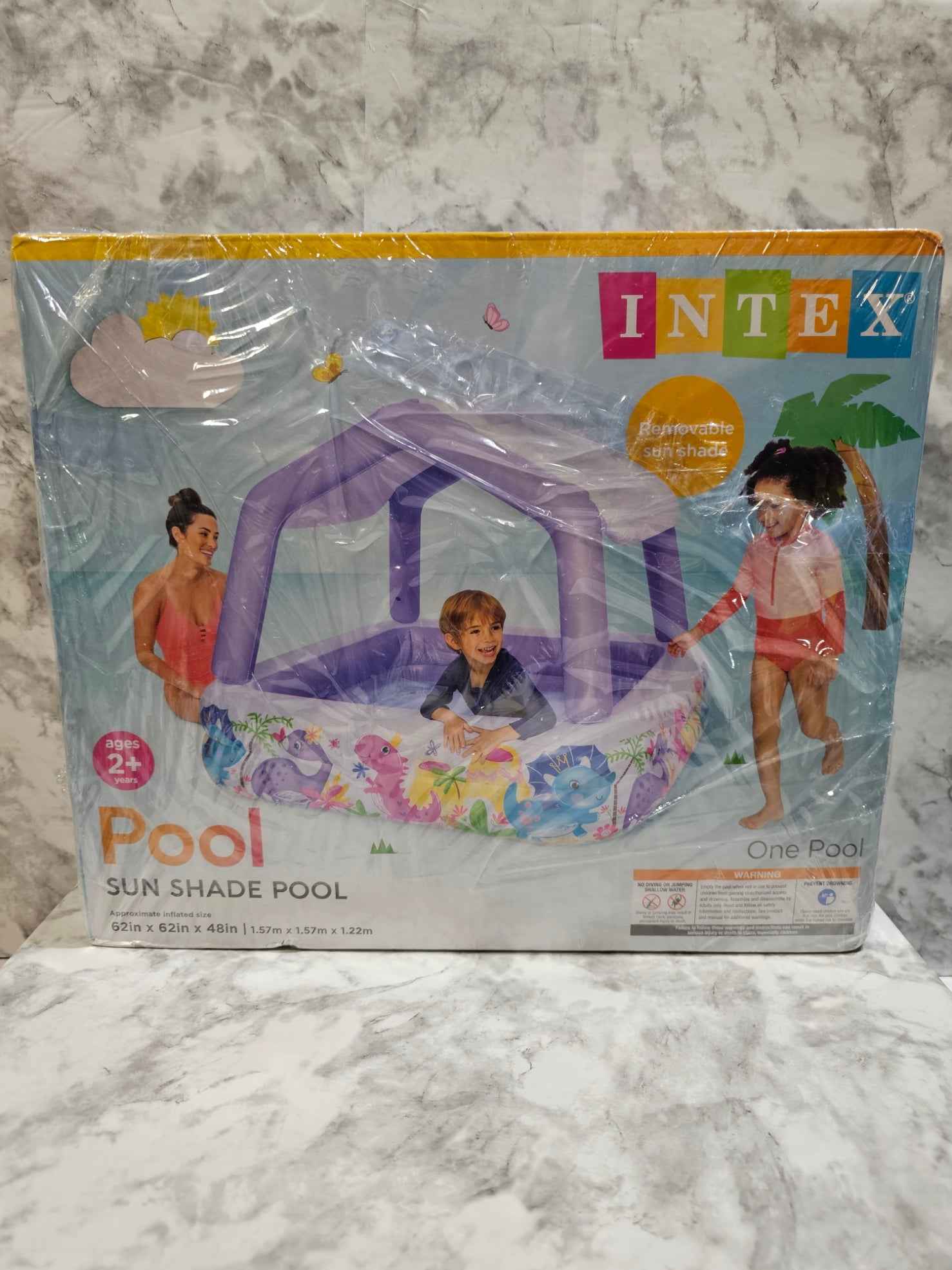 Intex Sun Shade Pool with Removable Canopy for Toddlers - 62 Inch