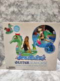 Actual PoolCandy Glitter Seahorse tube and drink float set retail carton, front