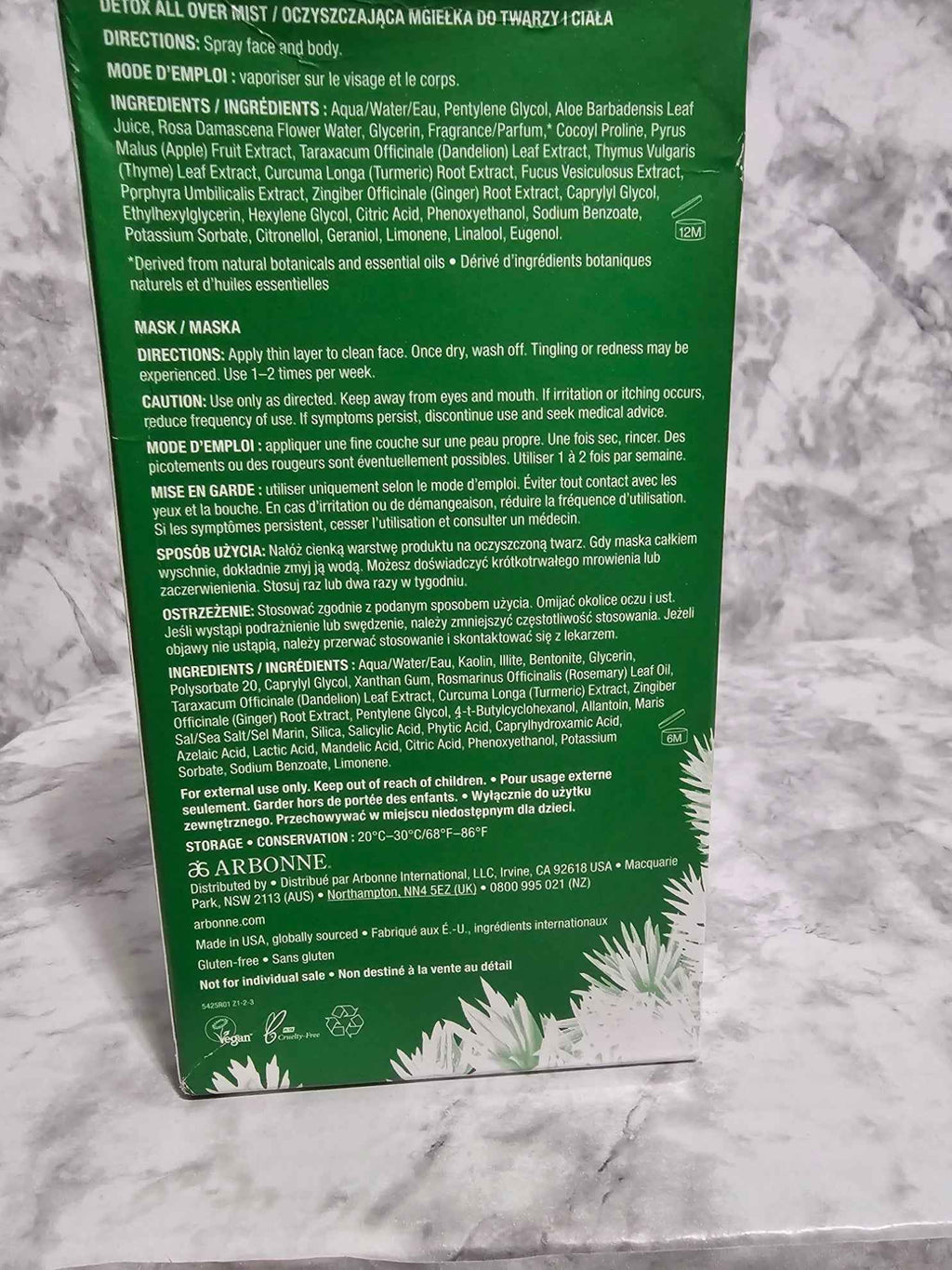 Arbonne Rescue & Renew Clarity Facial Set - Mist, Mask & Headband