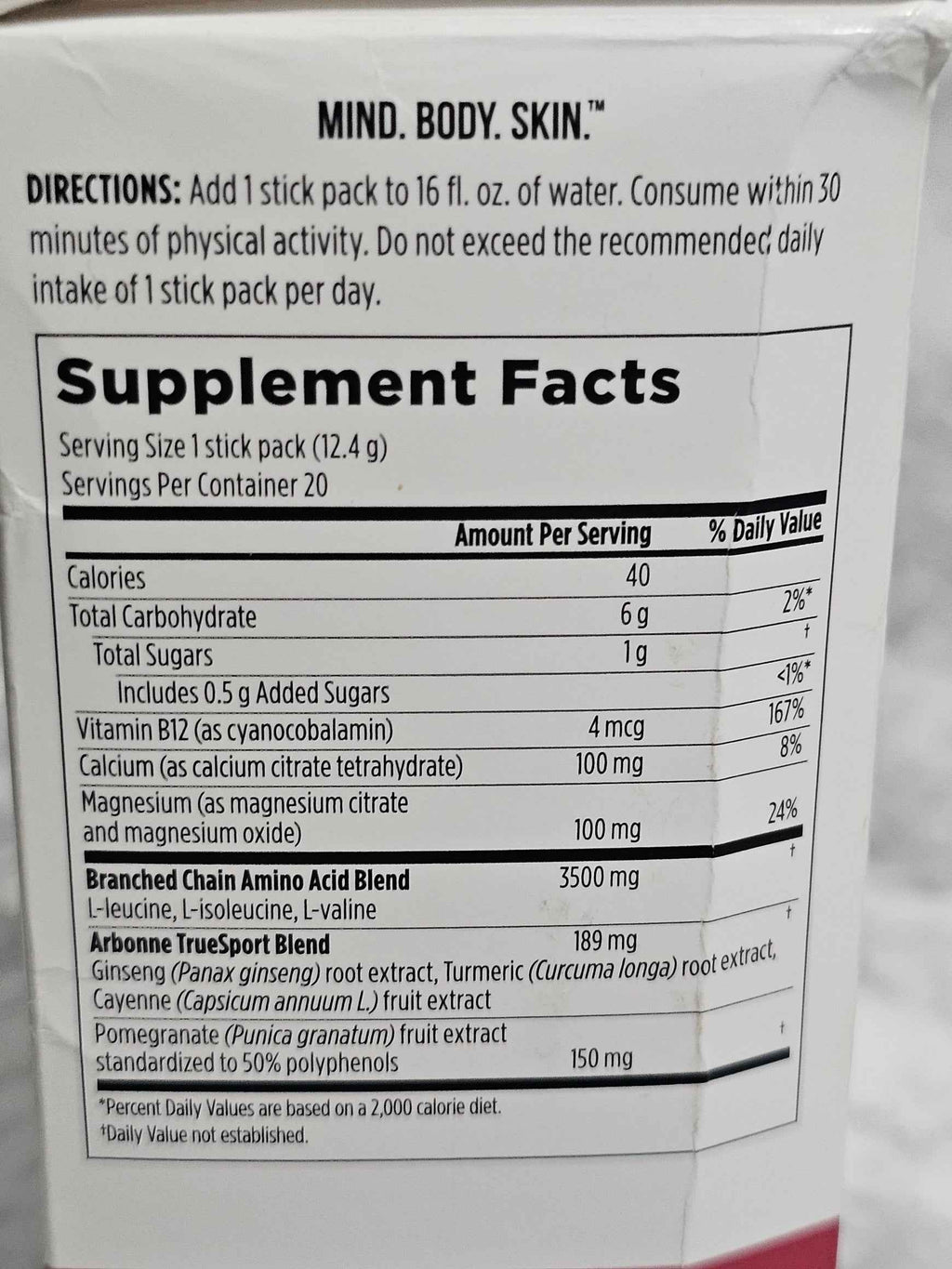 Arbonne TrueSport Muscle Recovery Supplement - Mixed Berry