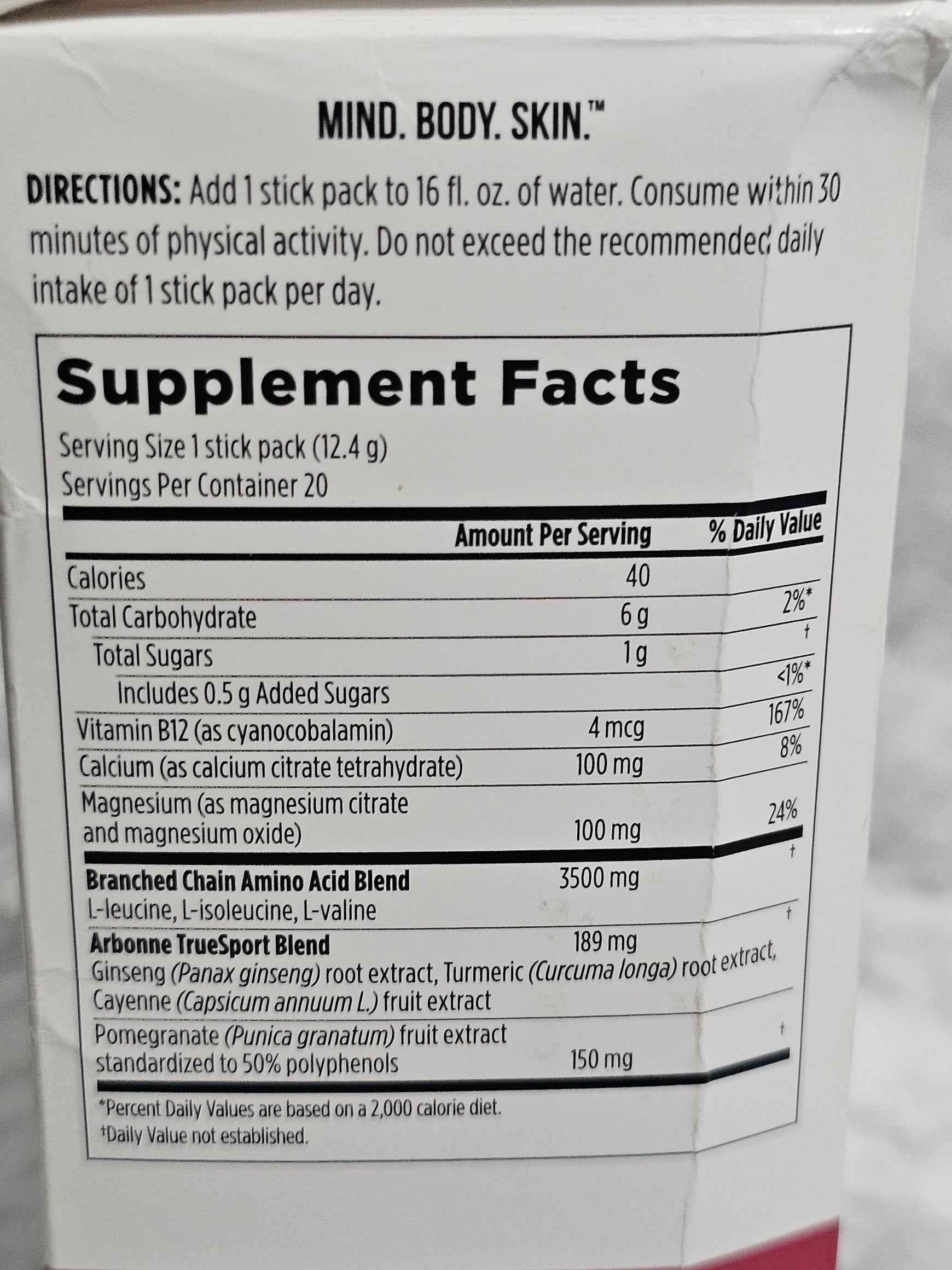 Arbonne TrueSport Muscle Recovery Supplement - Mixed Berry
