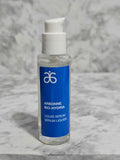 Actual Arbonne Bio-Hydria Liquid Serum bottle front with blue label and white pump.