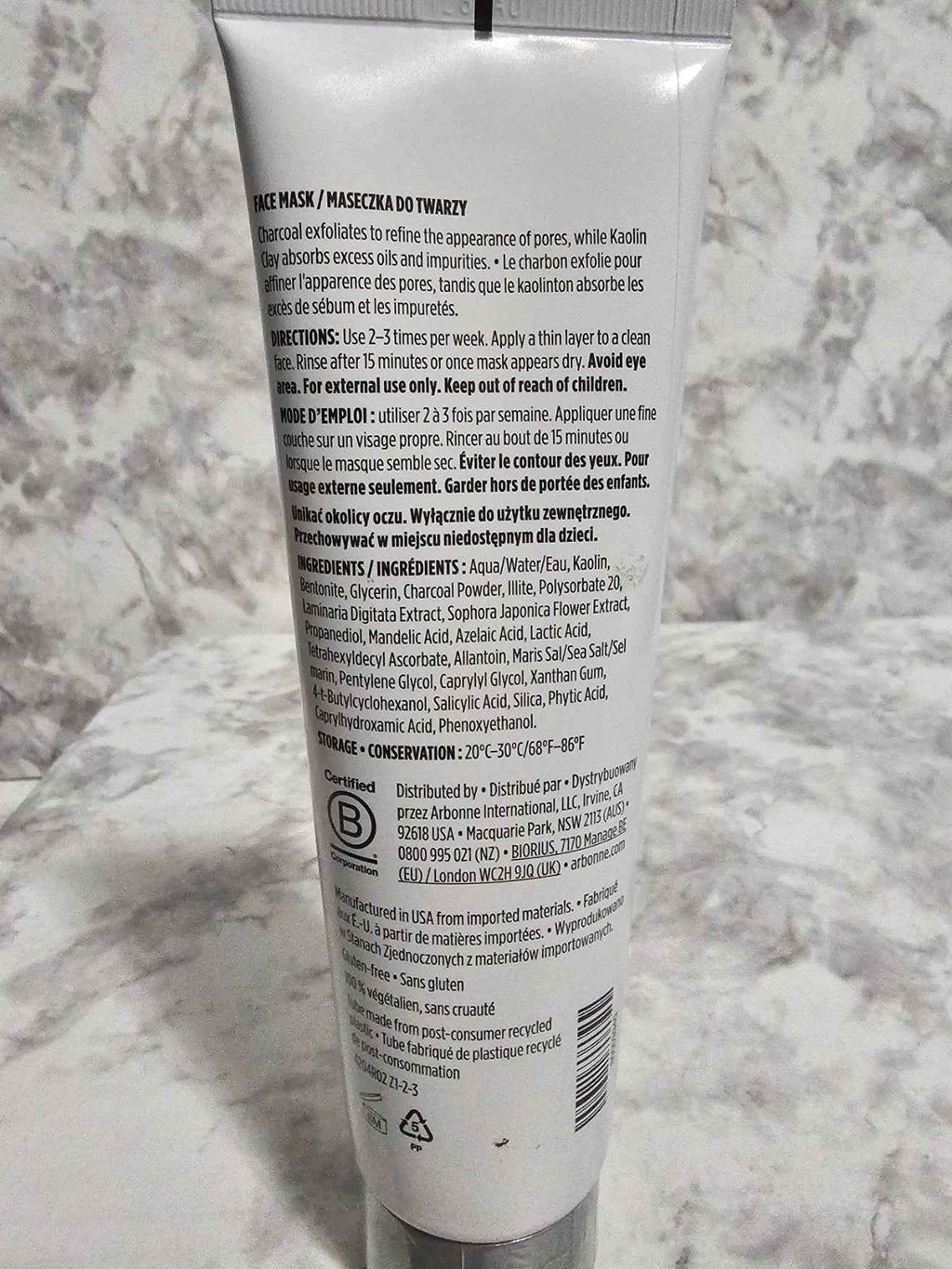 Arbonne Clarifying Detox Mask with Exfoliating Charcoal - 5 oz