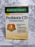 Nature's Bounty Probiotic CD with 6 Probiotic Strains - 30 Caplets