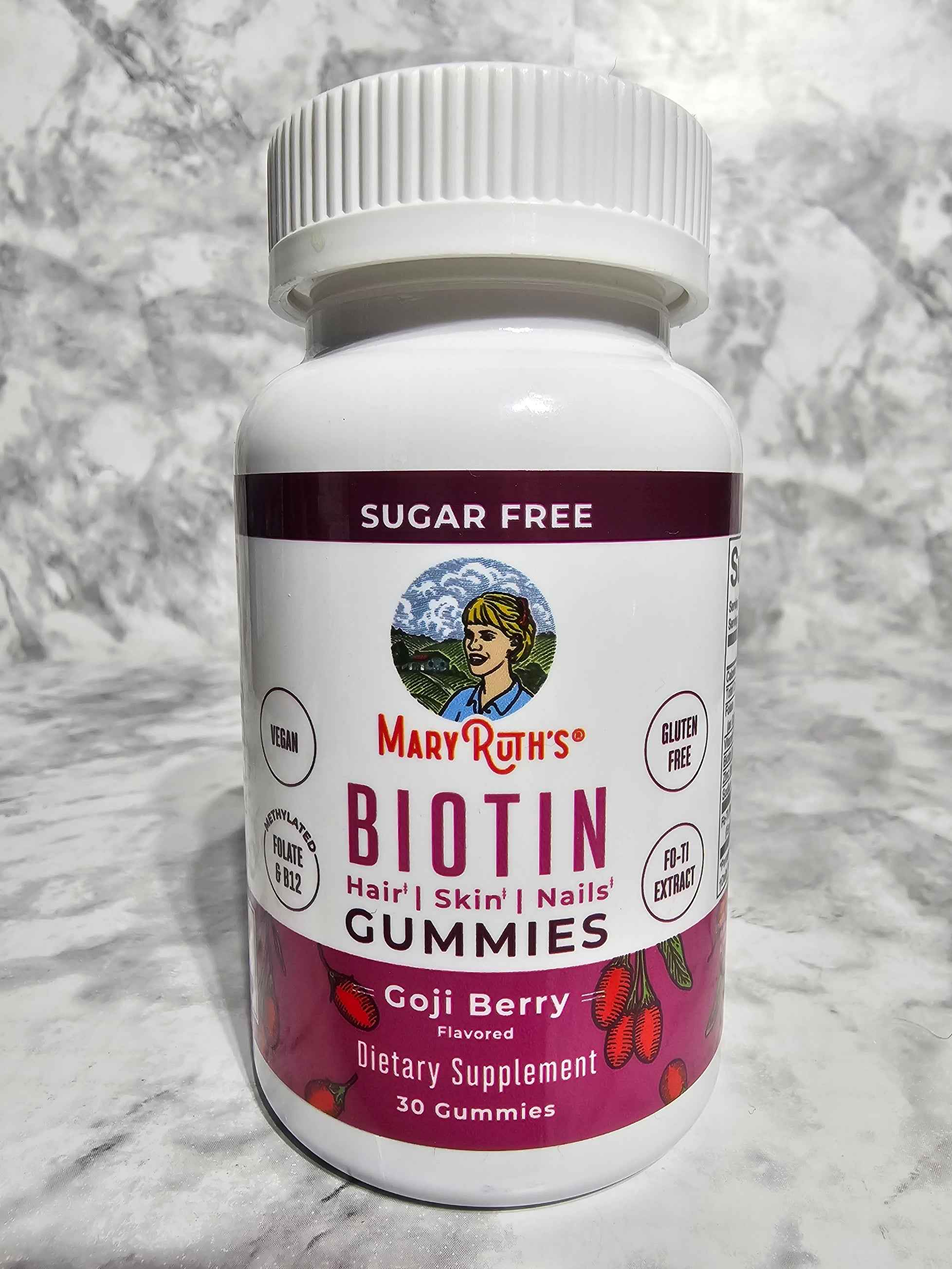 MaryRuth's Sugar Free Biotin Gummies Goji Berry Flavor - 30ct
