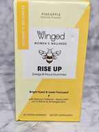 Actual photo of Winged Wellness Rise Up Energy and Focus Gummies pineapple 60 count box front