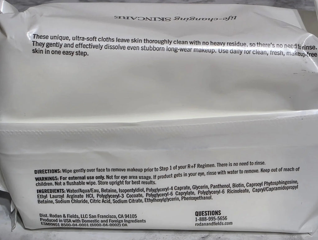 White package with text on a gray marble surface