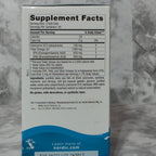 Supplement facts label on a Nordic supplement container with a marble background