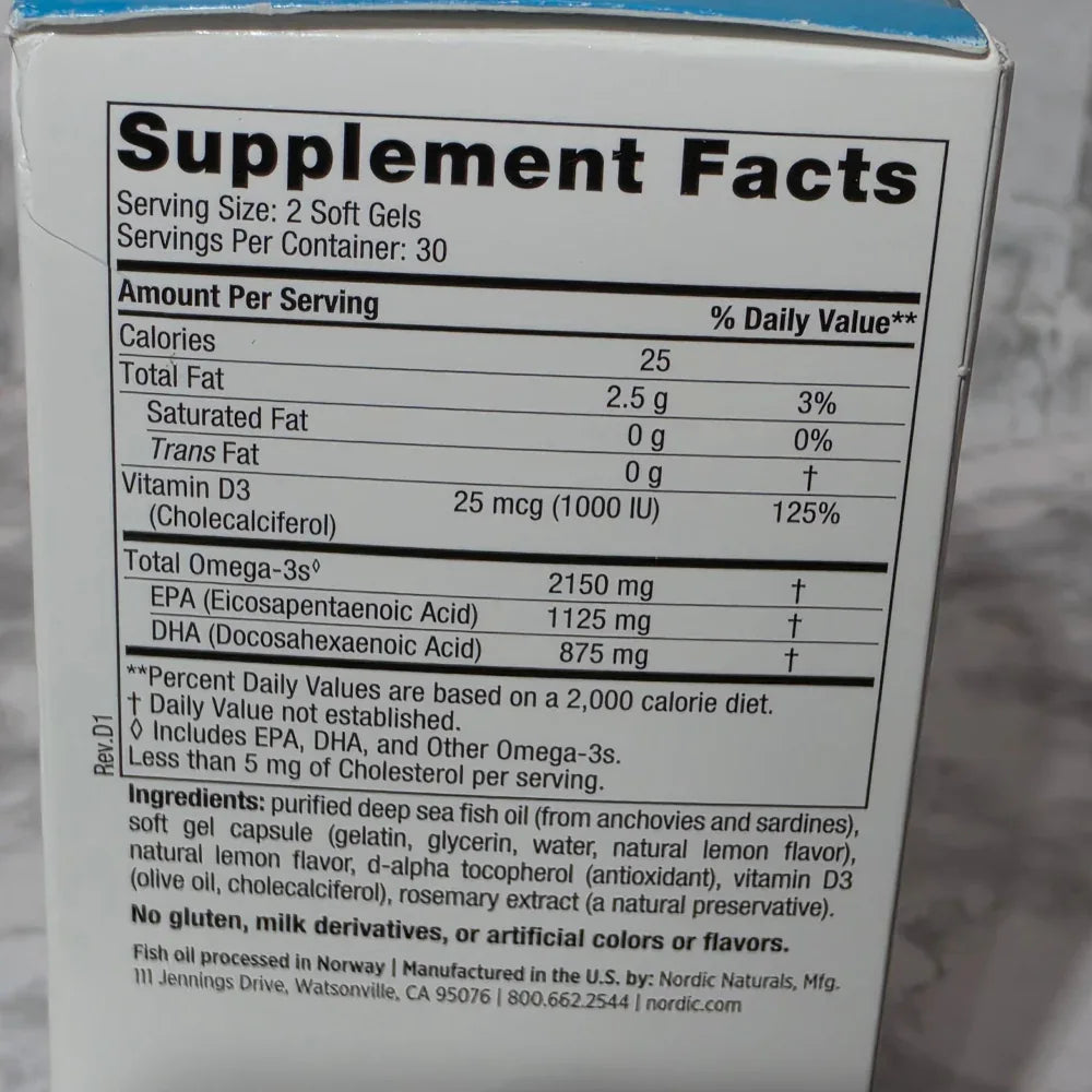 Supplement facts label on a dietary supplement container