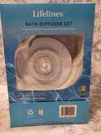 Lifelines bath diffuser set packaging on a marble surface