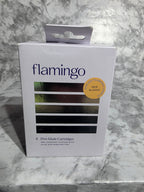 Flamingo product packaging on a marble surface