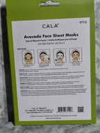 CALA Avocado Face Sheet Masks, 5 Count