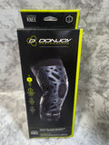DonJoy Performance knee brace packaging on a marble surface