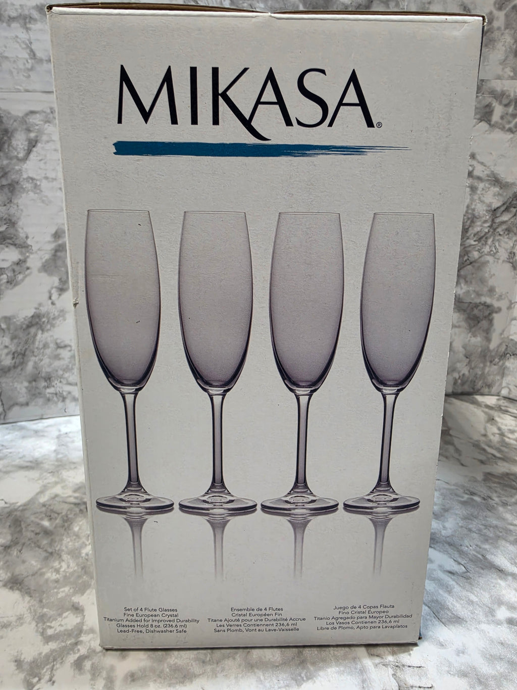 Mikasa Julie European Crystal Champagne Flute Set – 4ct