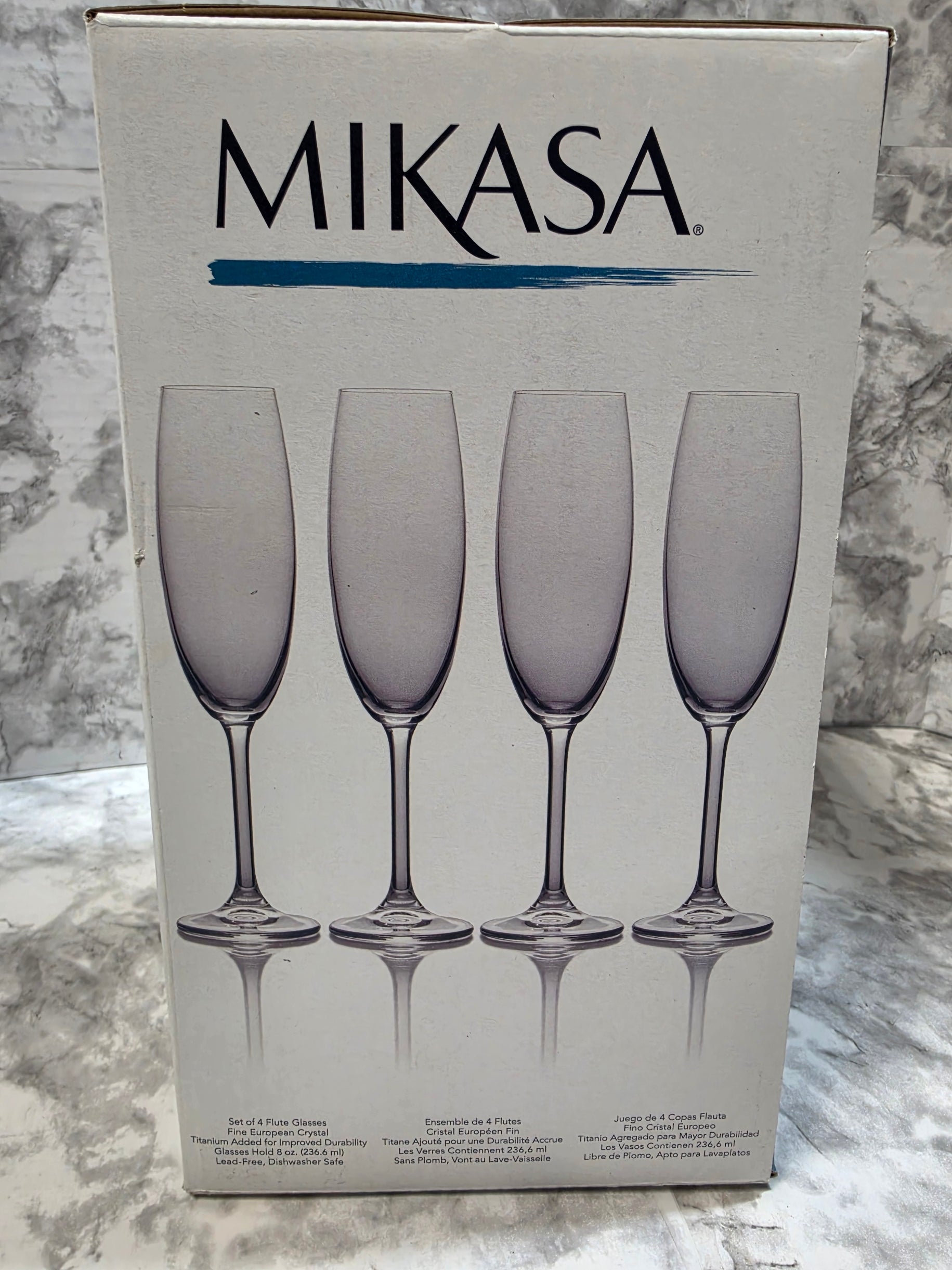 Mikasa Julie European Crystal Champagne Flute Set – 4ct