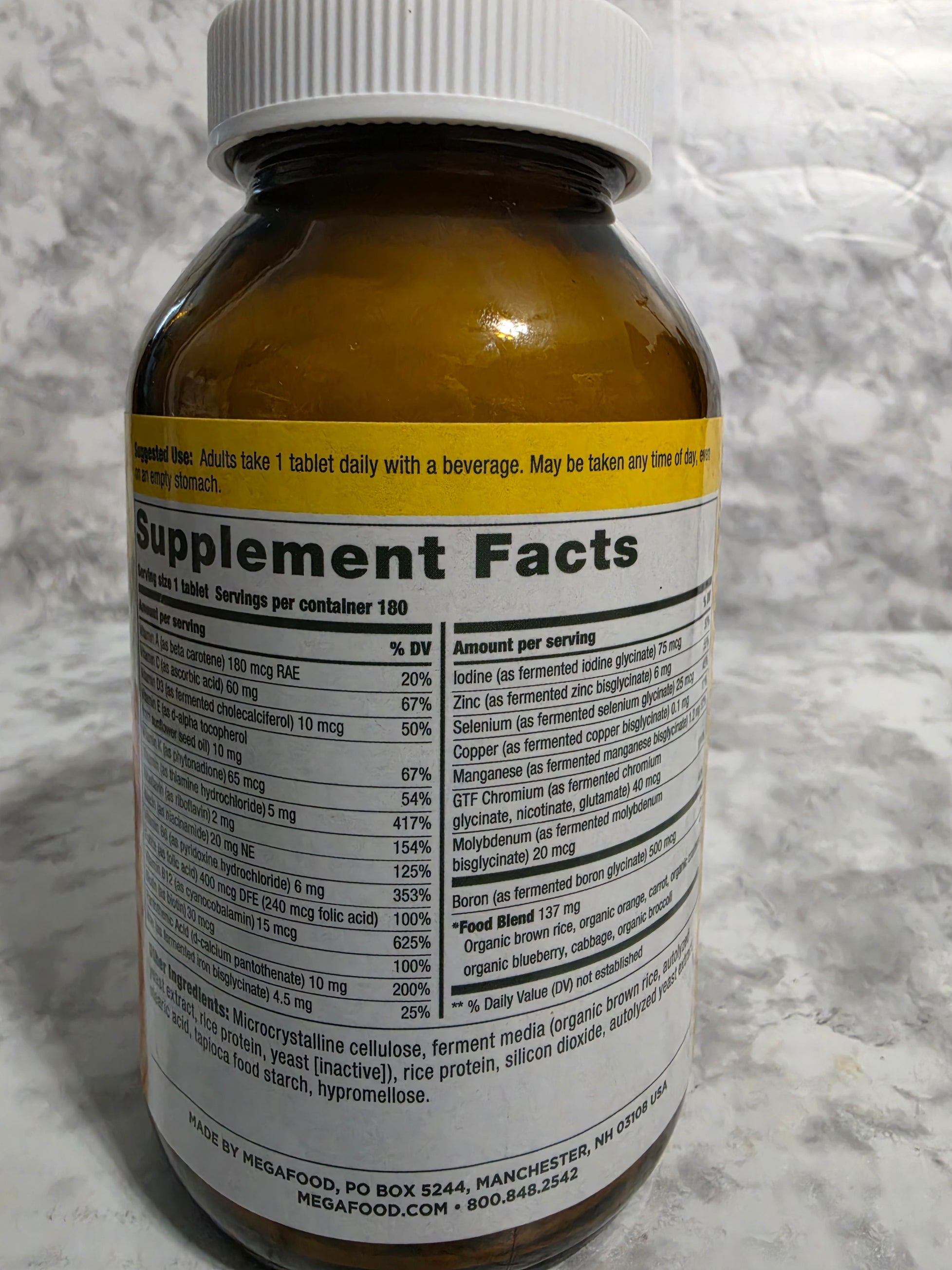MegaFood One Daily Multivitamin – 180 Tablets