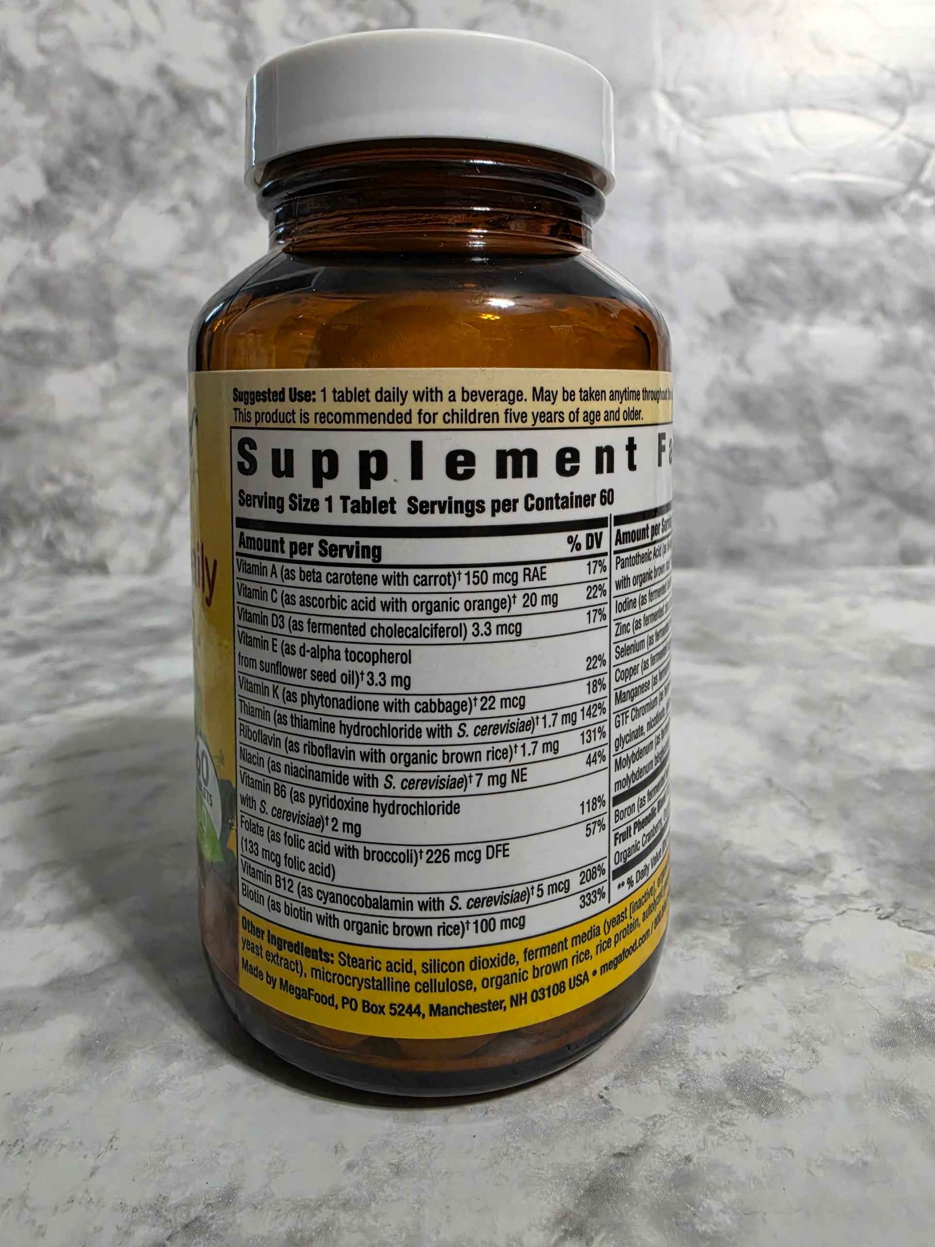 MegaFood Kids One Daily Multivitamin & Mineral Tablets – 60ct