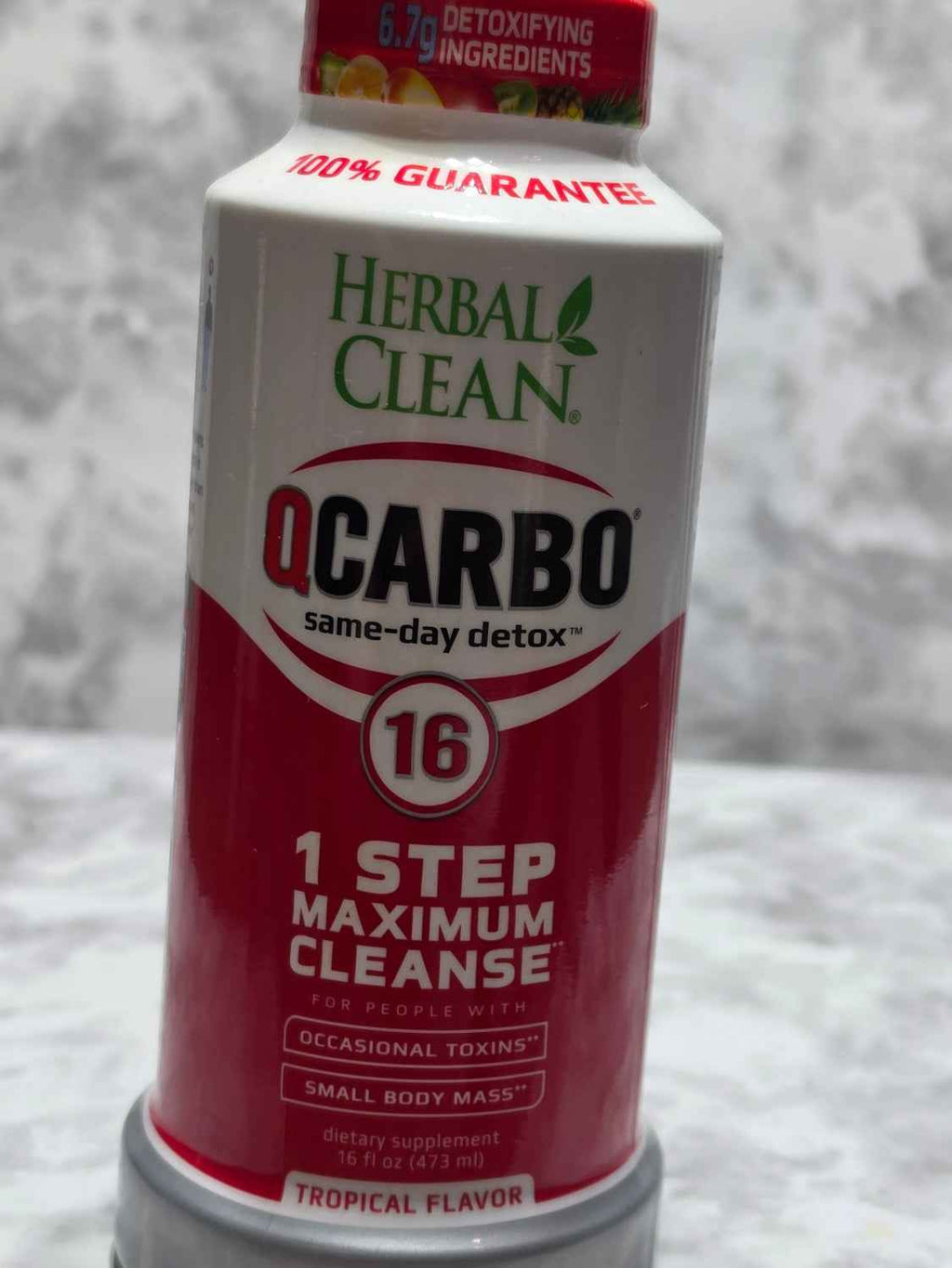 Herbal Clean QCarbo 16 Same-Day Detox, Tropical Flavor, 16 fl oz