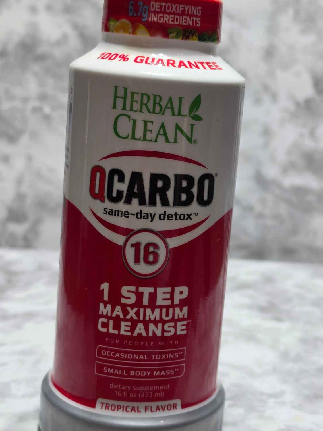 Herbal Clean QCarbo 16 Same-Day Detox, Tropical Flavor, 16 fl oz