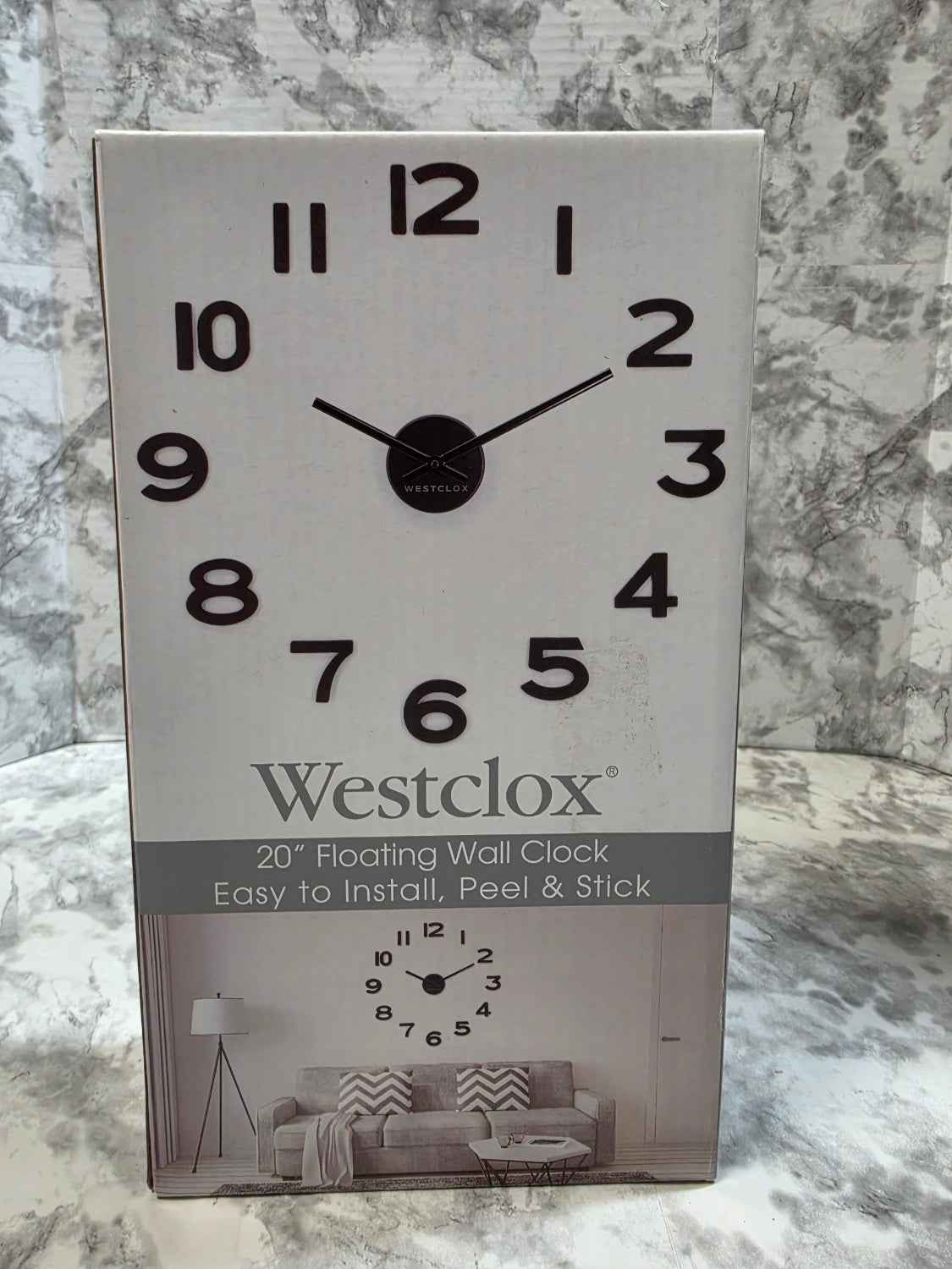 Westclox 20-Inch Floating Wall Clock — Peel & Stick DIY Decor
