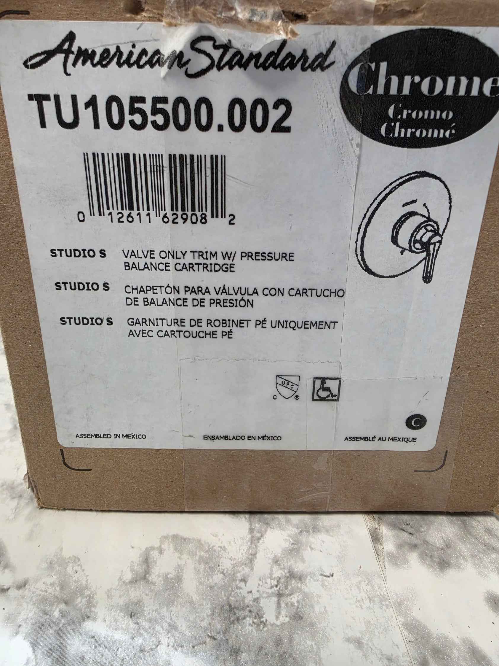 American Standard Studio S Pressure Balance Valve Trim Kit, Chrome