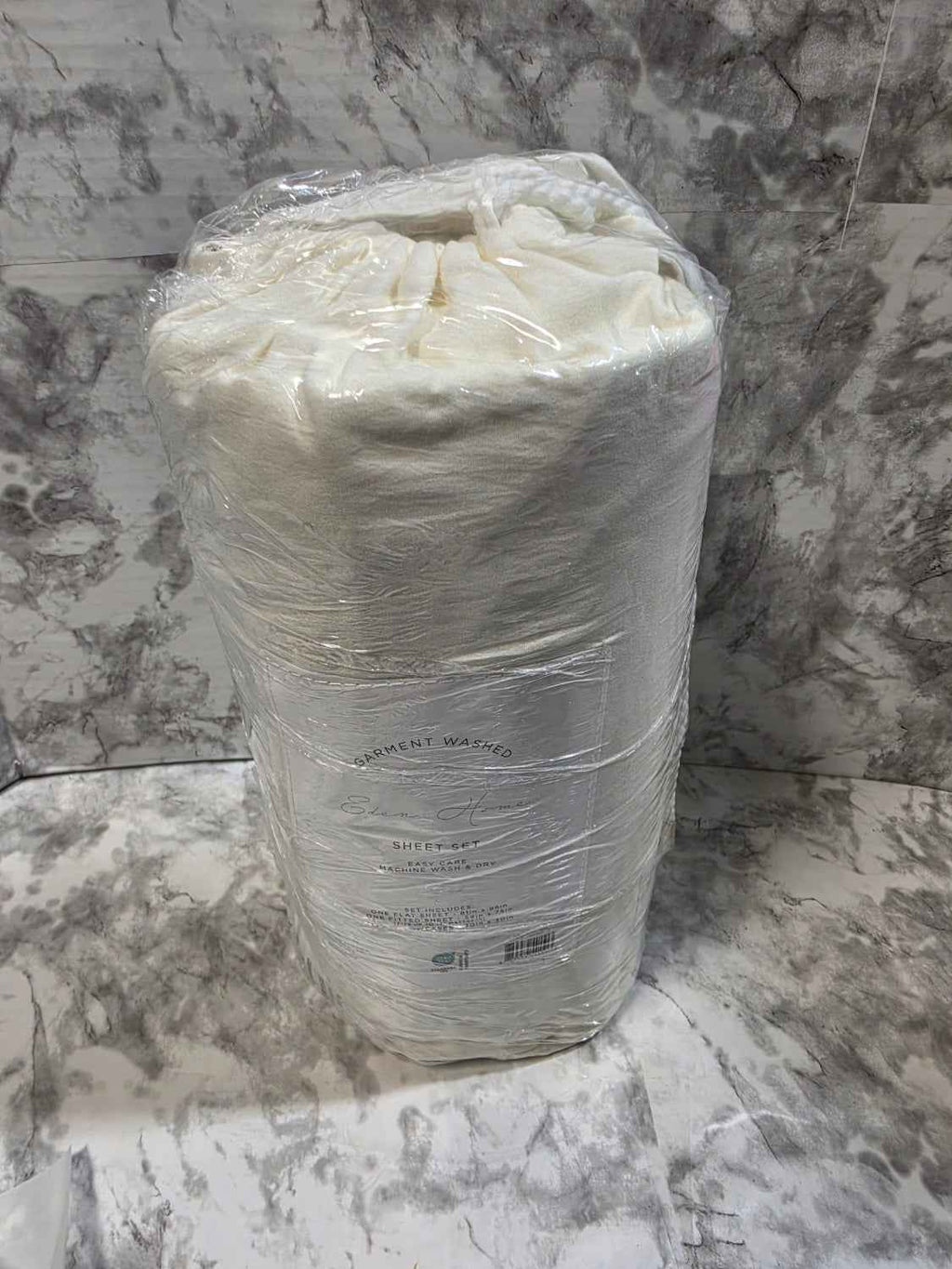 Eden Home Full 4-Piece Garment Washed Sheet Set - Cream
