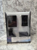 Officemate 5-Piece Black Desk Organizer Set