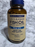 Wiley's Finest Wild Alaskan Fish Oil Peak EPA, 120 Softgels - New & Sealed