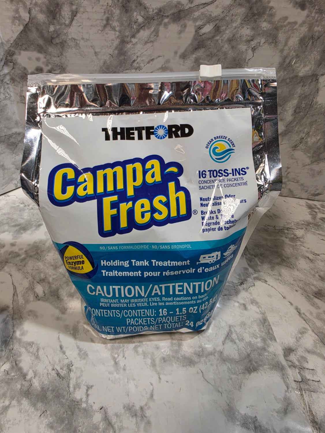 4-Pk Thetford Campa Fresh Holding Tank Treatment, Ocean Breeze