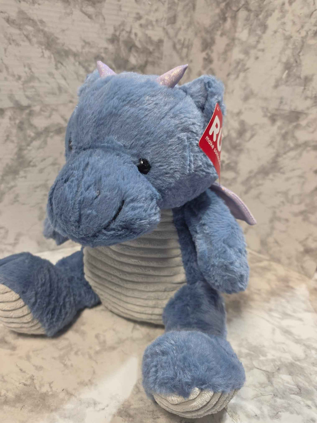 Russ Jazwares 17" Blue Dragon Dinosaur Plush w/ Adoption Certificate