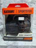 Actual boxed Blackhawk SERPA Sportster holster for S&W M&P 9/40 Sigma, right-hand hip carry, with visible retail-box wear and crossed-out price sticker.