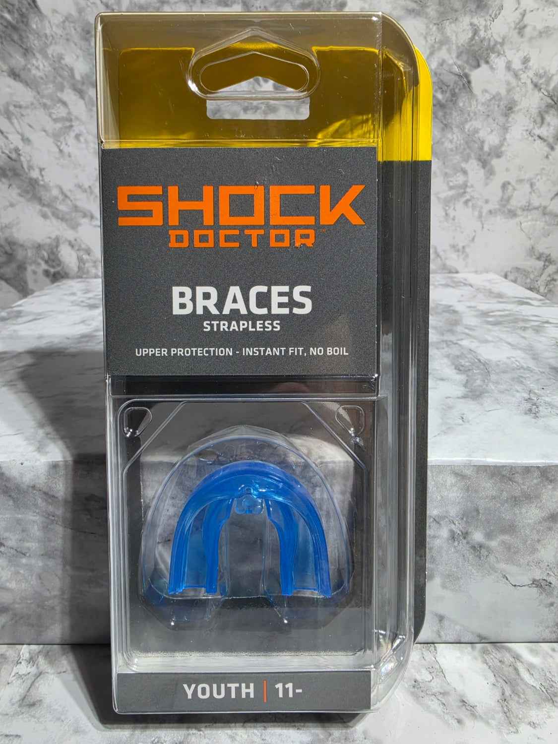Shock Doctor Braces Strapless Mouthguard – Youth (Ages 11 & Under) – Blue – New in Box