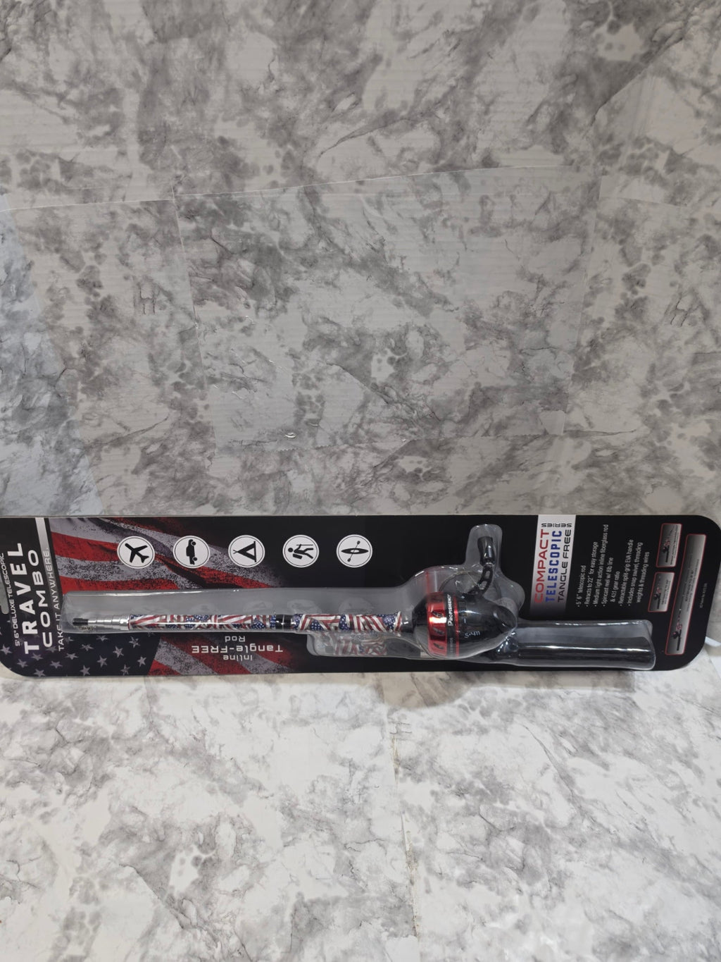 Packaged tool on a textured gray surface