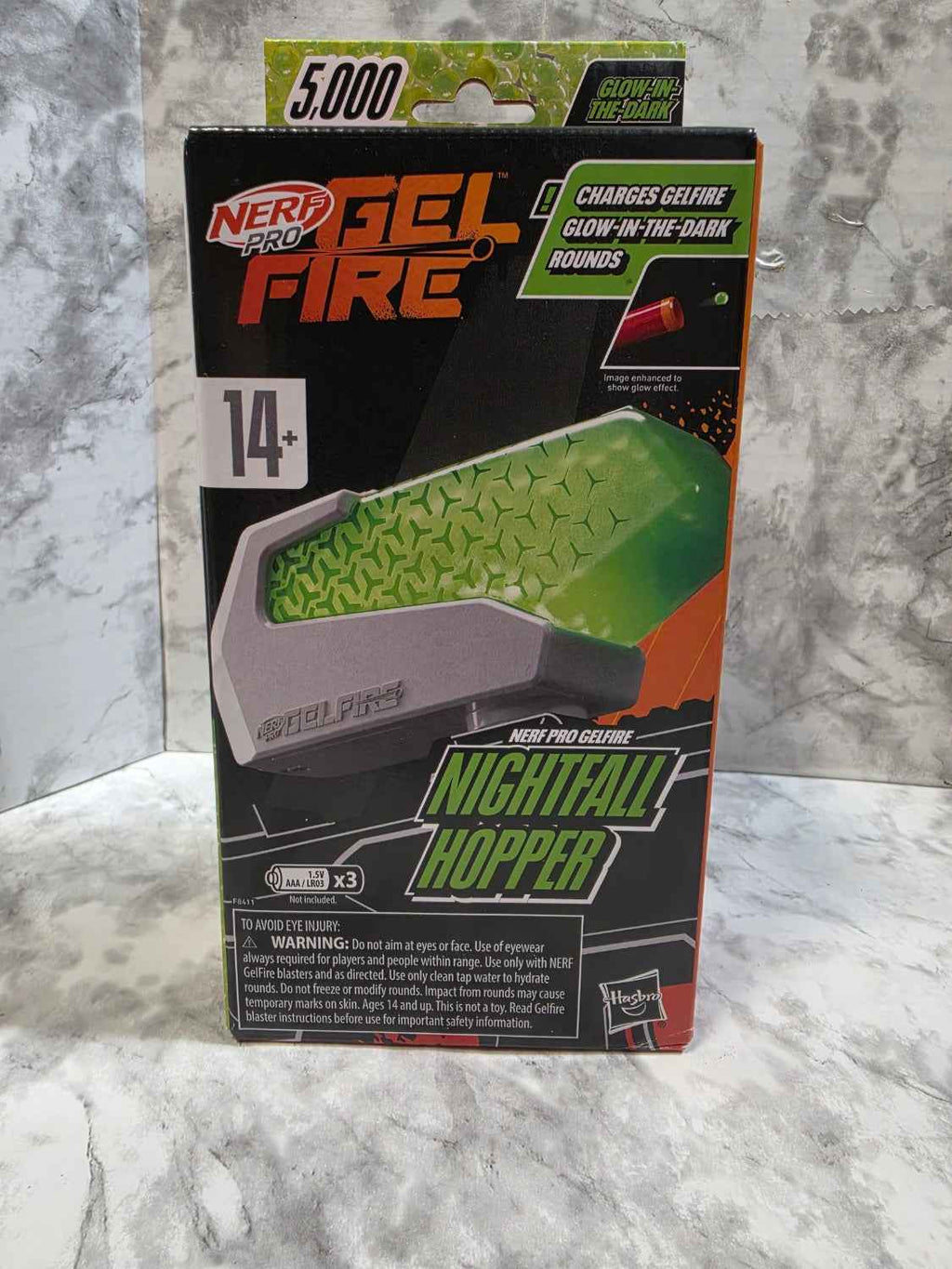 Nerf Pro Gelfire Nightfall Hopper with 5,000 Glow-in-the-Dark Rounds