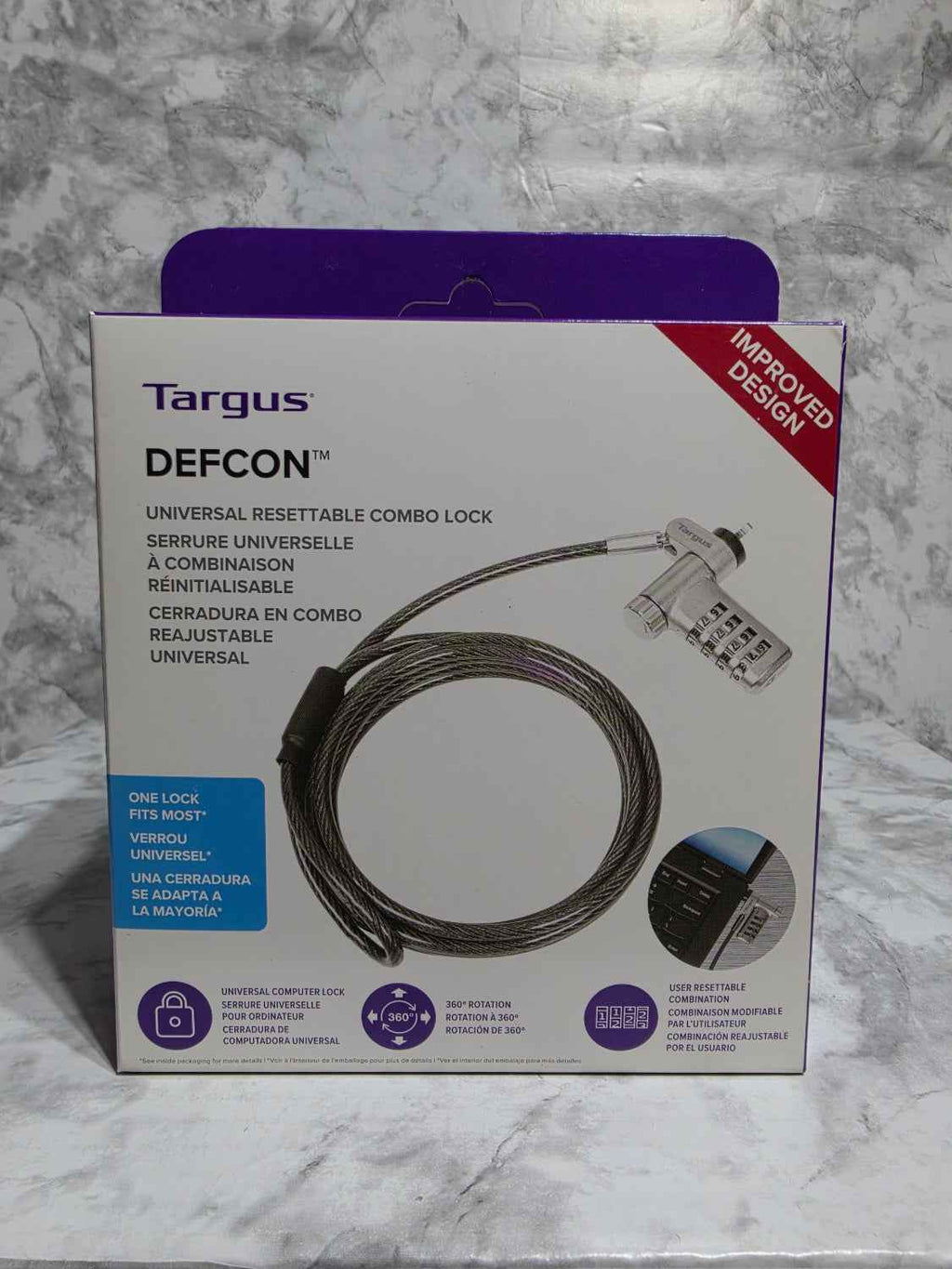 Targus DEFCON Universal Resettable Combo Laptop Lock - Model ASP106