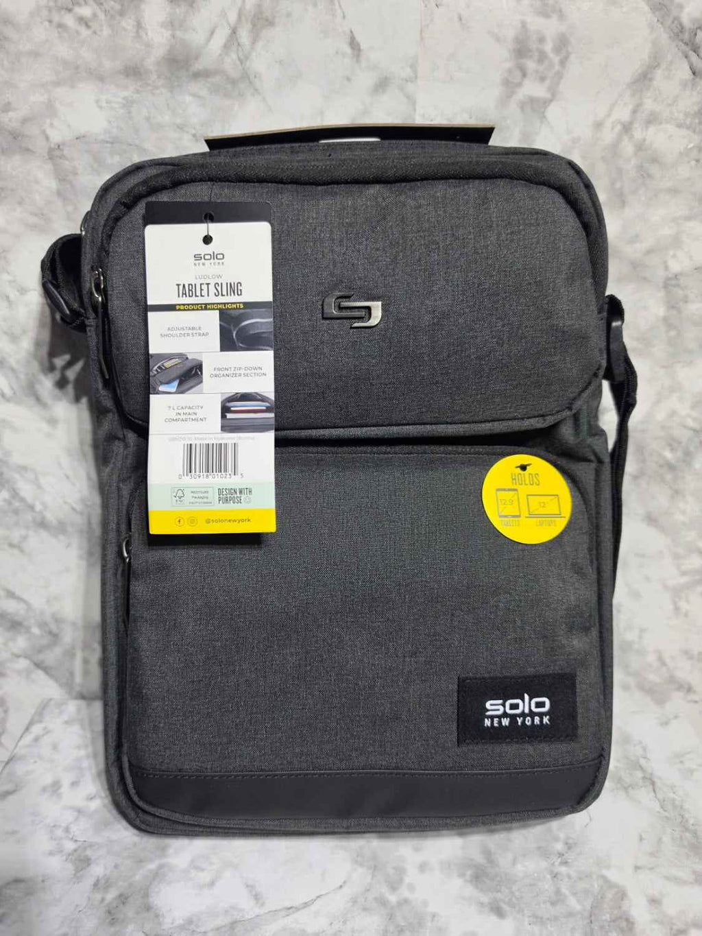 Solo New York Ludlow Tablet Sling, Grey - Fits 12.9" Tablets & 12" Laptops (NWT)
