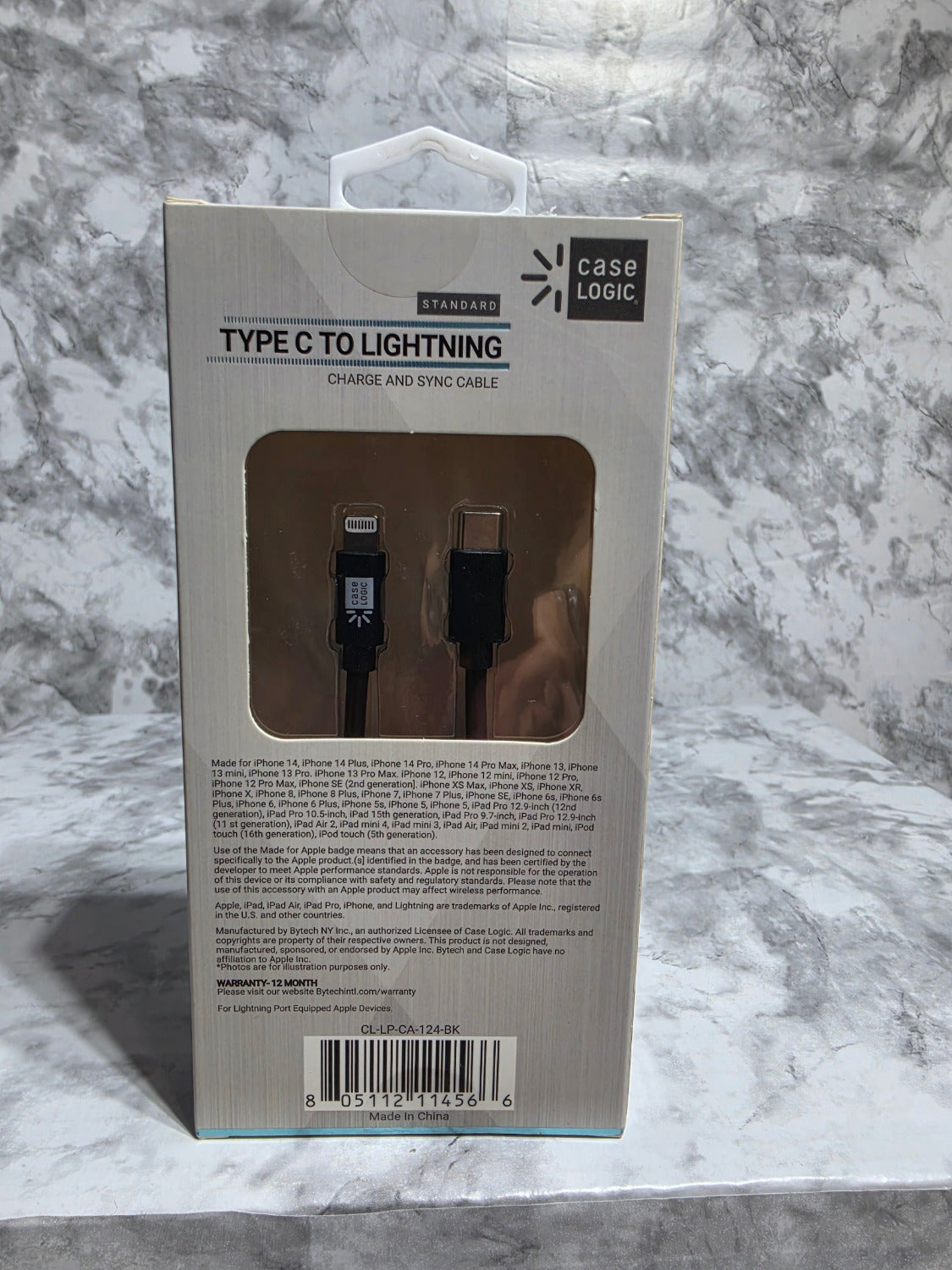 Boxed cable on a marble surface